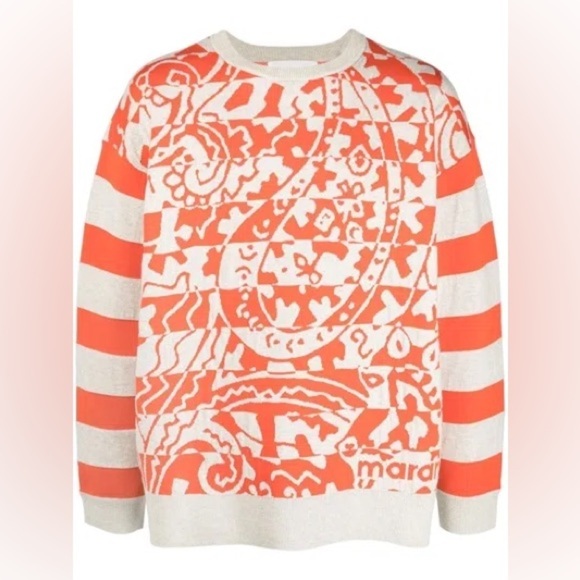 ISABEL MARANT
Paisley-print Sweatshirt In Neutrals size medium oversized unisex - Picture 2 of 8